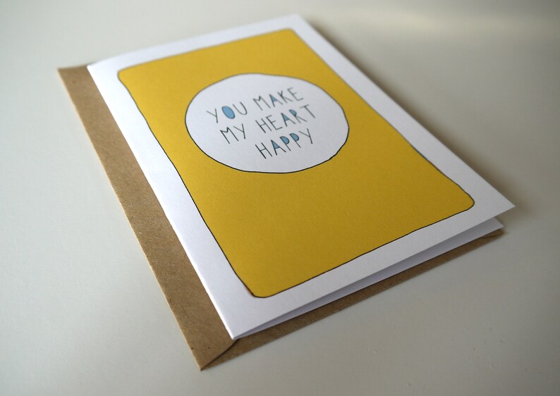 Love card Husband Birthday card You make my heart happy Funny Anniversary card