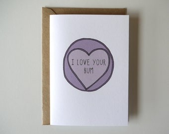 Funny Anniversary card - Love card - Husband birthday card - Love heart sweet card