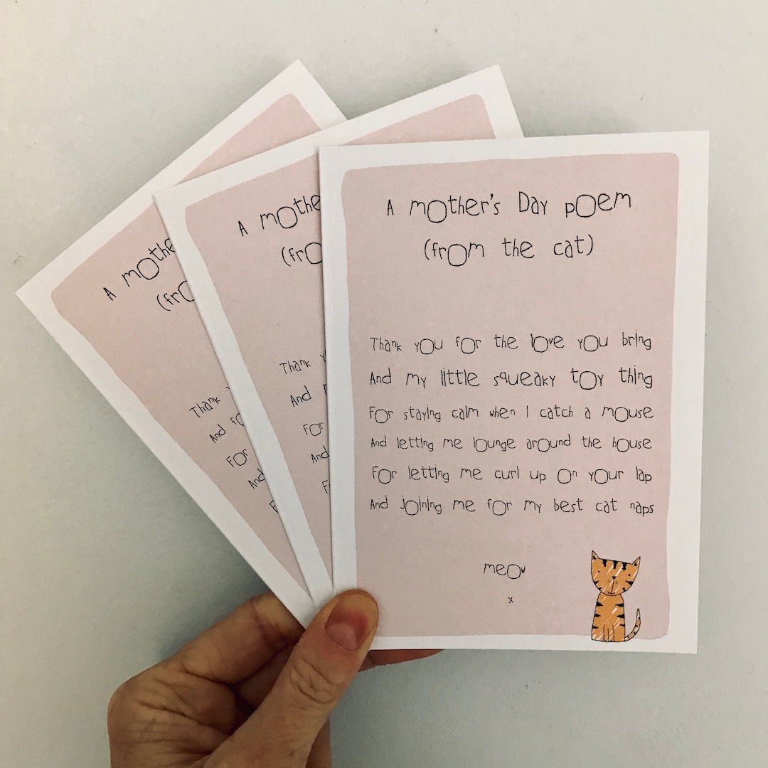 Funny Mother's Day Card From the Cat - Pet Mother's Day Card - Etsy