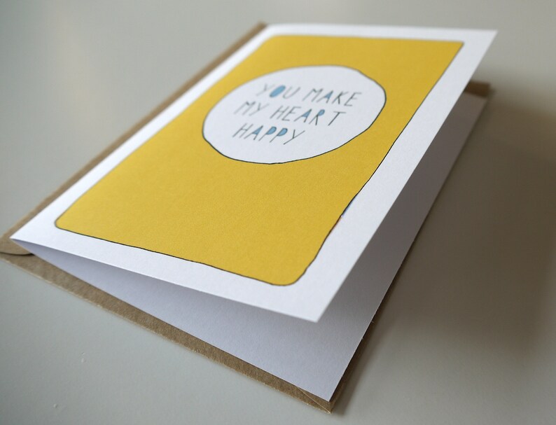 Love card Husband Birthday card You make my heart happy Funny Anniversary card