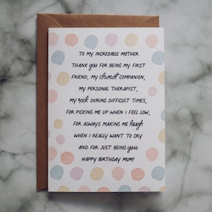 Funny birthday card for Mum - Mum birthday card - Mom birthday card - Card from daughter