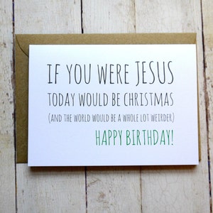 Cartão de aniversário engraçado // Cartão de aniversário estranho // Cartão engraçado // Cartão de aniversário // "Se você fosse Jesus" // Cartão para ela // Cartão para ele //