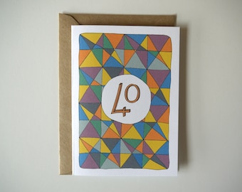 40th Birthday card - Funny birthday card - Fortieth birthday card