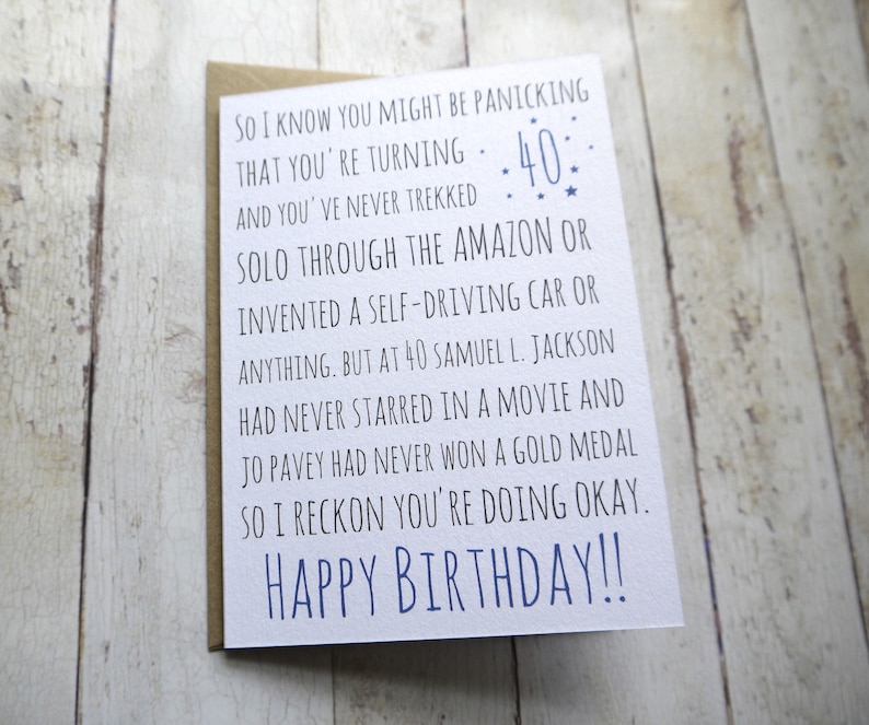 40th Birthday card Funny 40th Birthday Card Fortieth Birthday Awkward cards Funny birthday card image 1