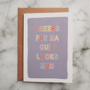 Tarjeta escocesa del día de la madre - Saludos para los looks ma guid