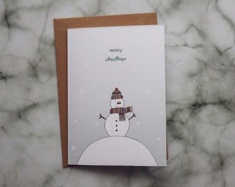 Cute Snowman Christmas card // Christmas card // Quirky Christmas card // Merry Christmas