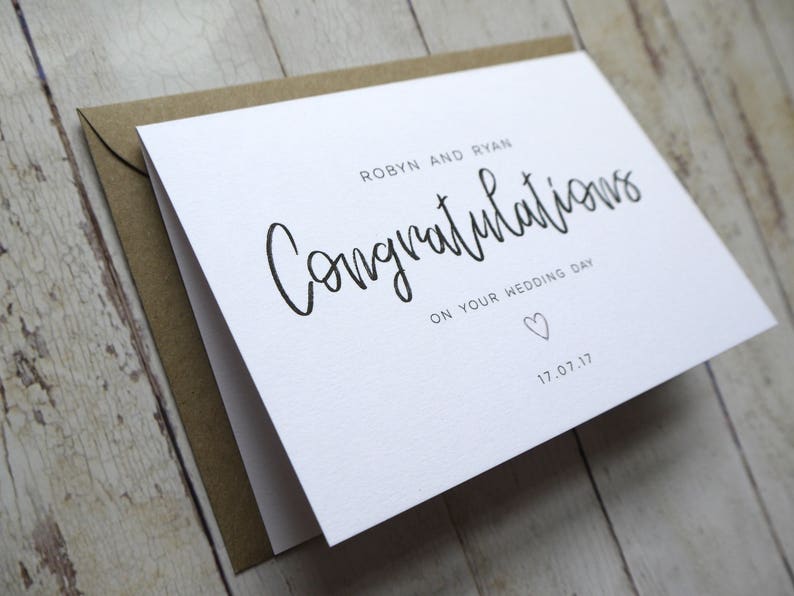 Congratulations on your wedding day Personalised Wedding Day card Card for Bride and Groom
