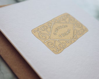 Custard Cream card - Handmade biscuit card