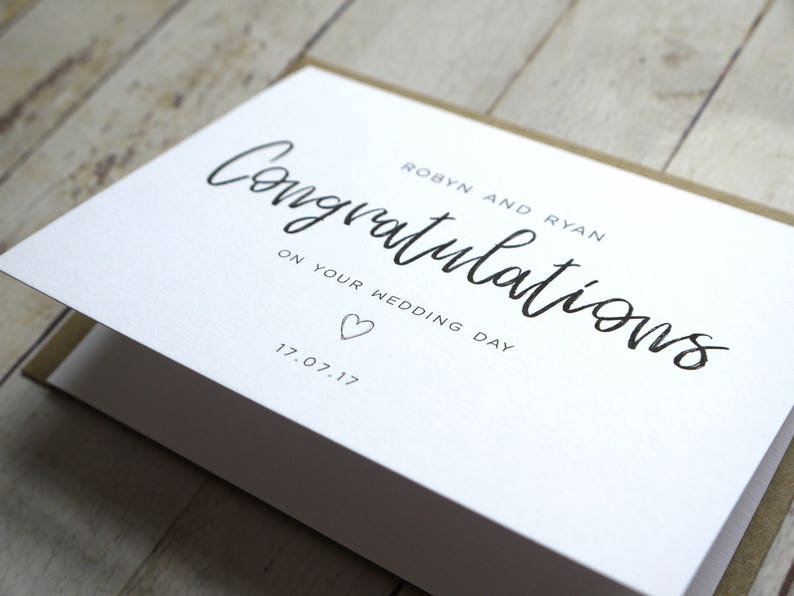 Congratulations on your wedding day Personalised Wedding Day card Card for Bride and Groom