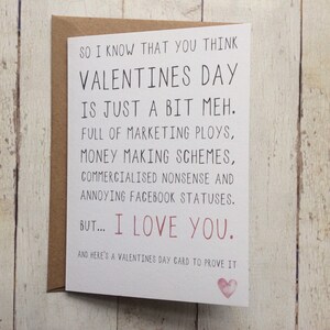 Valentines day card // Valentines day is a bit meh // Anti-valentines day card // Love card // Husband Wife card //Boyfriend Girlfriend card image 1