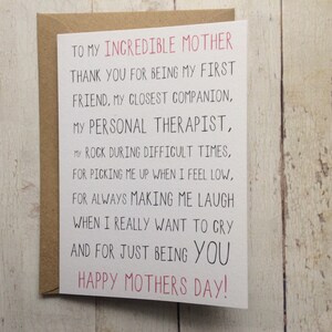 Mother&#39;s Day card // Cute Mother&#39;s Day Card // Mother&#39;s Day // Card for Mum //