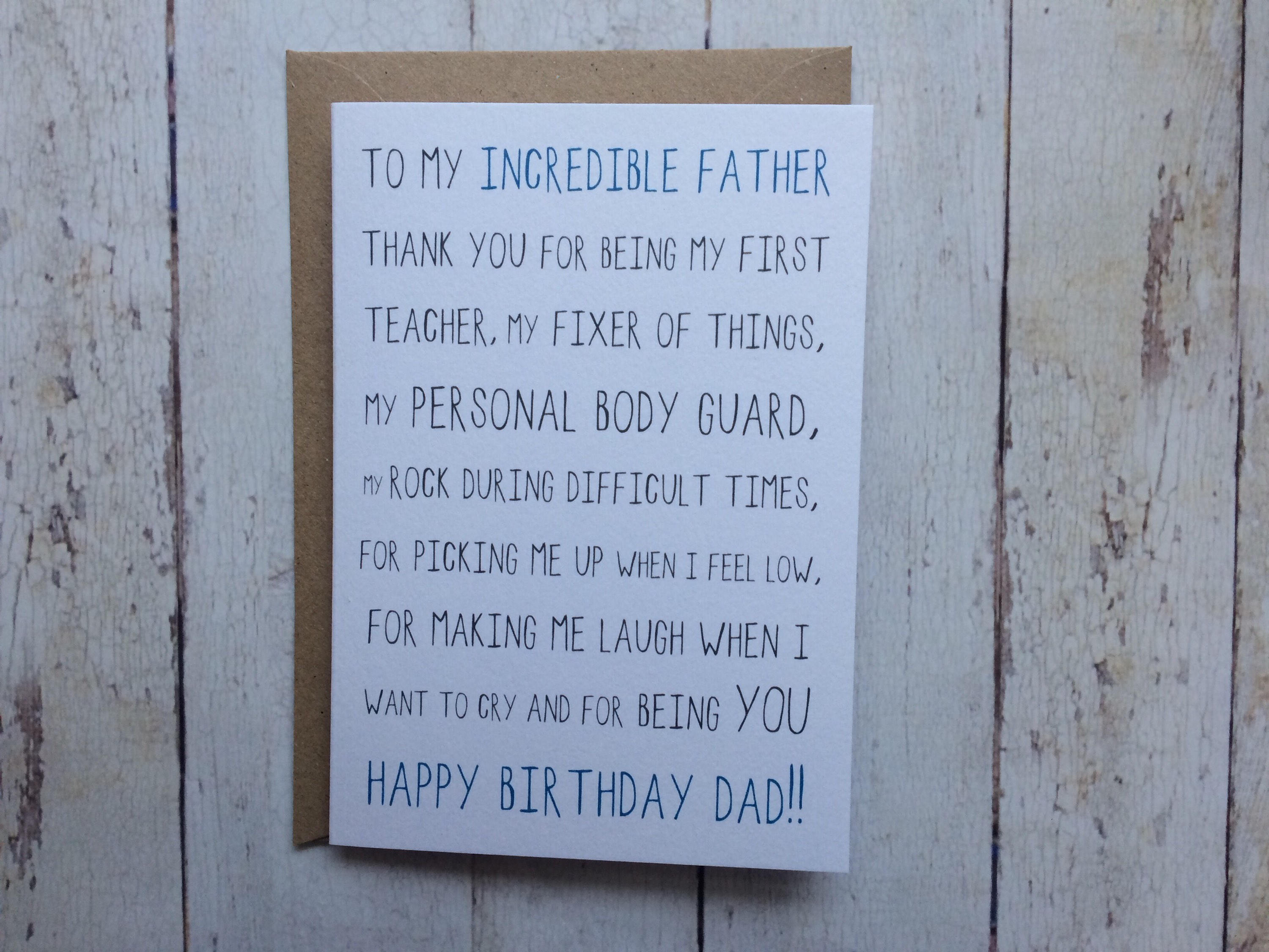 Birthday Card From Daughter To Father - Card Design Template