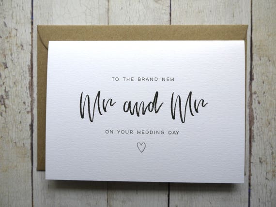 Mr and Mr Wedding Day Card // Congratulations on Your  display picture 2