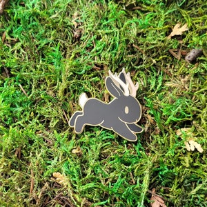 Black Jackalope Hard Enamel Pin