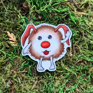 Wuzzy Dust Bunny 2&quot; Glossy Vinyl Sticker