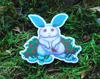 Snow Bunny 3" Glossy Glitter Vinyl Sticker