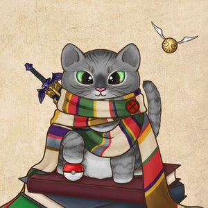 Library Cat 4x6 Print