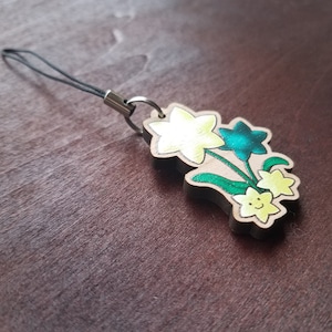 Star Flower Wooden Charm