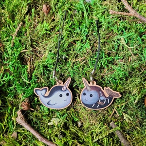 Narwhal Wooden Charms