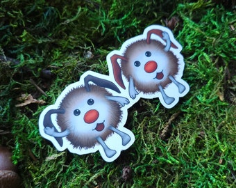 Fuzzy & Wuzzy Dust Bunnies 3.5" Matte Vinyl Sticker