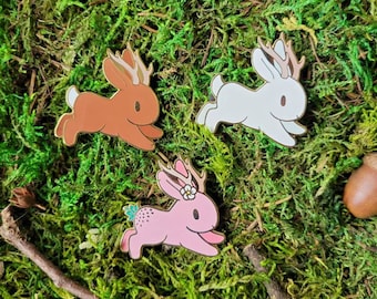 Neapolitan Jackalope Hard Enamel Pins