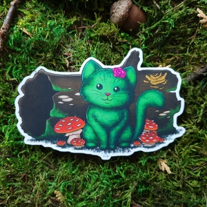 Moss Kitten 4&quot; Matte Vinyl Sticker