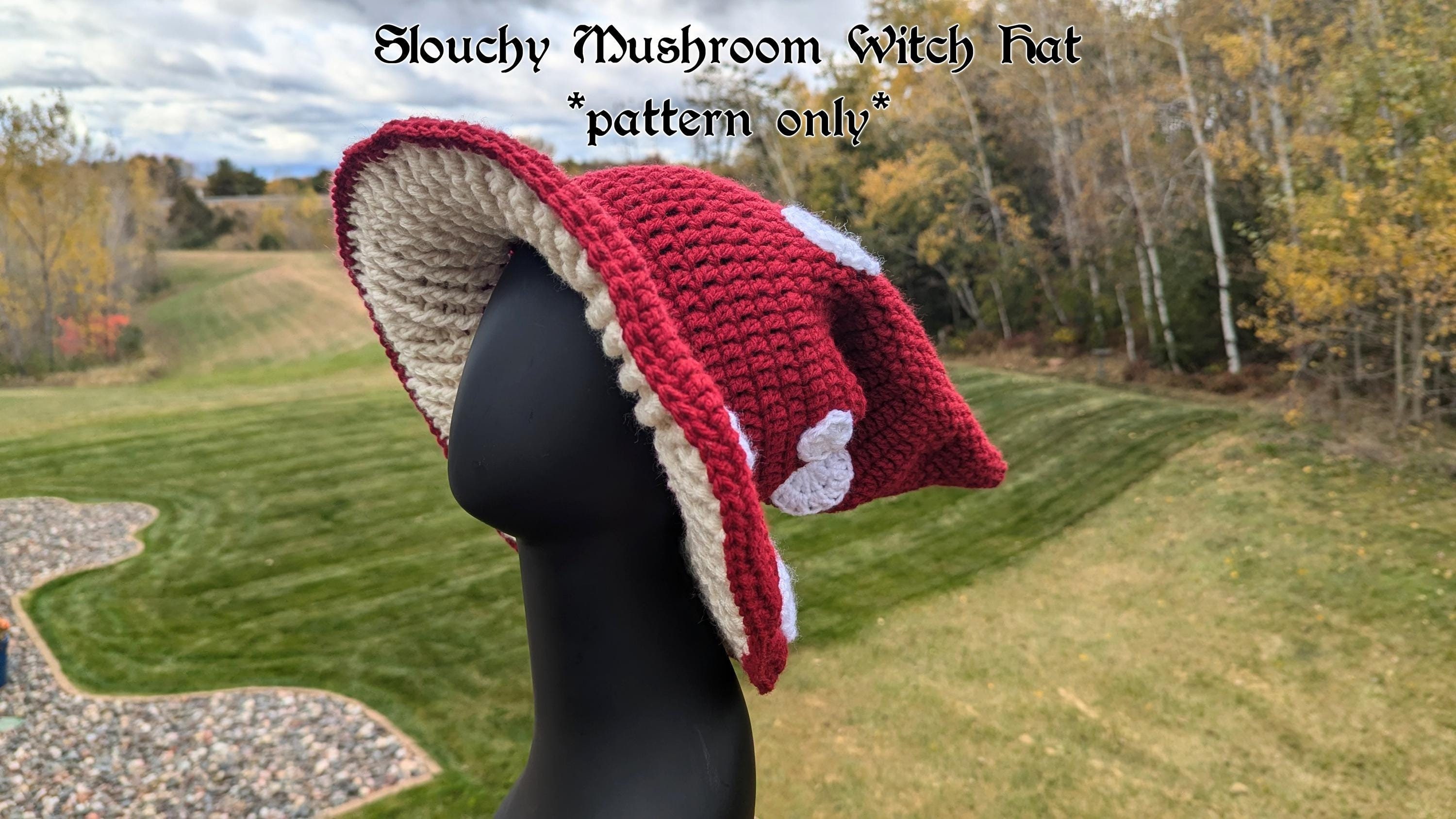 Handmade crochet slouchy witch hat Free crochet witch hat pattern | Gathered main image 2