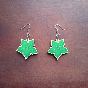 Tree Star Wooden Dangle Earrings