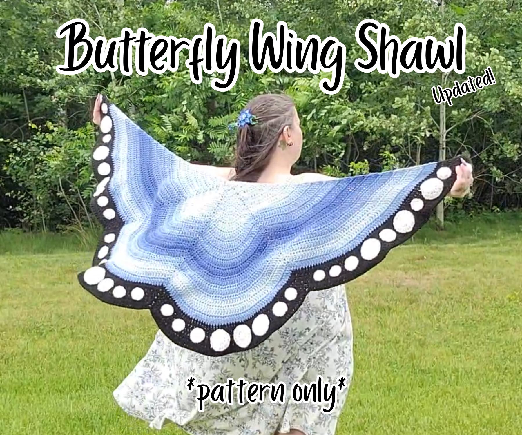22 Butterfly Shawl Crochet Patterns for Lace Wraps, Vintage Shapes, and Winged Statement... 10 Butterfly Wing Shawl Crochet