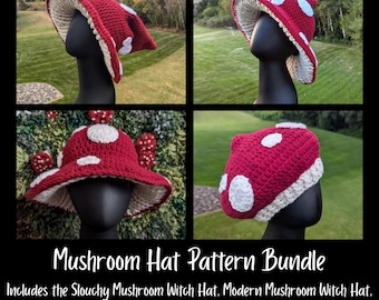 Mushroom Hat Crochet Pattern Bundle