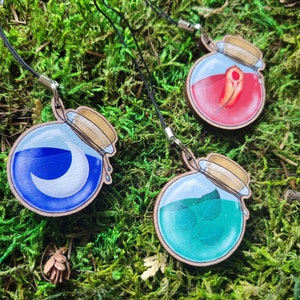 Potion Bottle Wooden Charms
