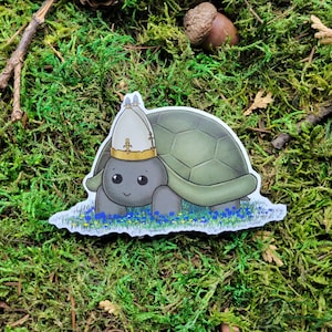 Adesivo in vinile lucido da 3" "Pope Turtle"