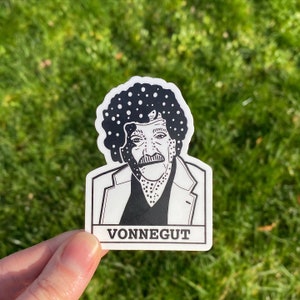 Kurt Vonnegut Author Portrait Vinyl Sticker