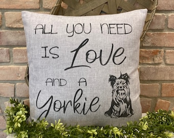 Yorkie Gifts-Yorkie Pillow Cover-Gift for Yorkie Lovers-Yorkshire Terrier-Yorkshire Terrier Gifts-Farmhouse Pillows-Couch Pillows-Bed Pillow