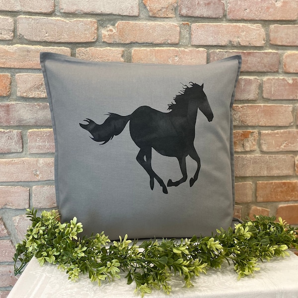 Horse-Horse Silhouette-Horse Pillows-Horse Decor-Gifts for Horse Lover-Horse Pillow Cover-Throw Pillow-Bed Pillow-Pillows with Sayings