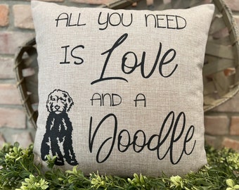 Goldendoodle-Labradoodle-Bernedoodle-Doodles-Doodle Dogs-Pillow Cover with Dogs-Pillow Cover With Sayings-Gifts for Dog Lover-Couch Pillows