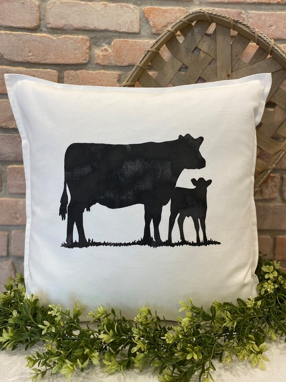 Cow and Calf Pillow Cover cow Pillow Cover cow Pillows cow Decor fam Decor personalized Farm or Ranch Pillow farm Pillows ranch Decor cows Etsy
