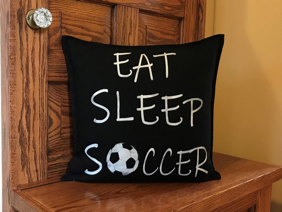 Soccer-Soccer Decor-Pillow Cover-Boy's Room Decor-Soccer Player Gift-Soccer Coach Gifts-Pillow Cover With Soccer-Sports Pillows-Soccer Gifts