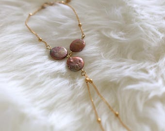 Mano de Luna Pearl Coin Hand Chain Bracelet
