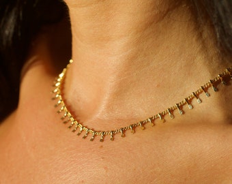 Luminosity Gold Bar Necklace | Dainty Feminine Everyday Jewelry | Feminine Gift for Her | Goddess Necklace | Anniversary Birthday Present