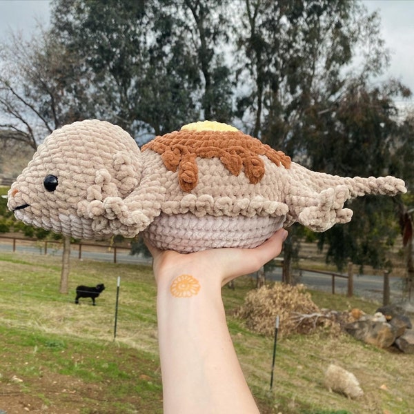 PDF CROCHET PATTERN Buttermilk the Pancake Bearded Dragon