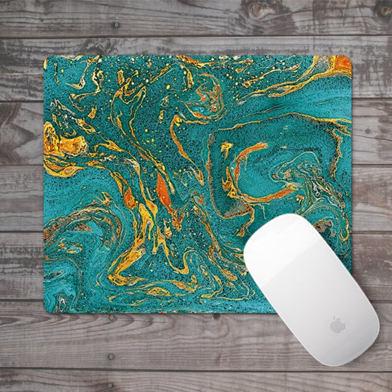 Emerald Mousepad Office Desk Accessories Green Marble Mouse Etsy