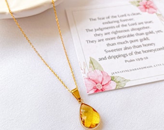 Honey Psalms faith necklace, Christian necklace, Christian jewelry Christmas gift for women, Bible verse gift, faith Christmas gift