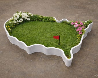 Master's Inspired Planter | USA Shaped box| Plastic Planters | American made | Golf Planter