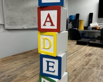 Alphabet Letter Blocks - Any Size You Want! Durable and Stackable!
