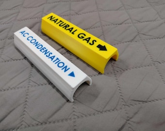 Pipe Labels | Customizable | Clip On | Durable Sign | Outdoor | Marker | .75" pipe Label