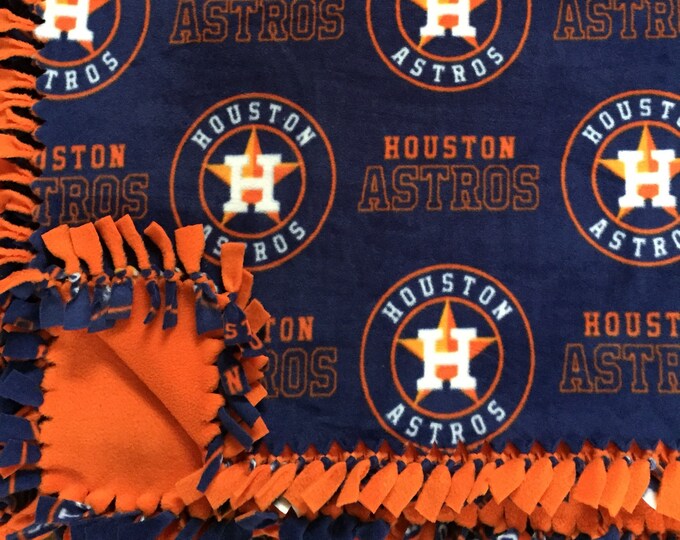 LARGE HOUSTON Astros Handmade Fleece Tie Mlb Blanket 55x65 Etsy