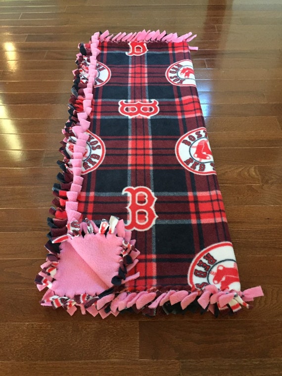Boston Red Sox Mlb Baby Blanket Red Sox Pink Fleece Tie Etsy