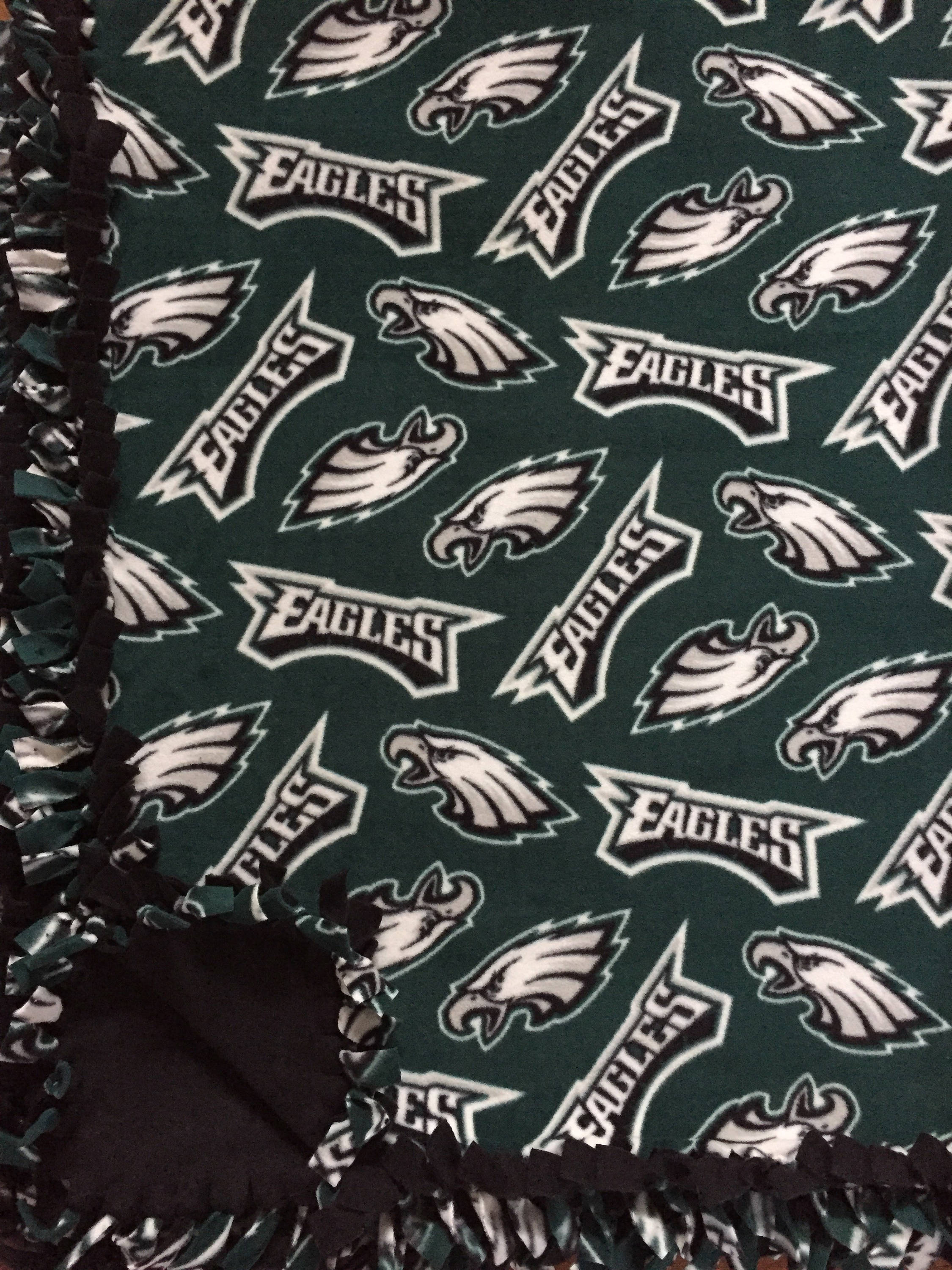LARGE Philadelphia EAGLES NFL Fleece Tie Blanket 55x65 Etsy