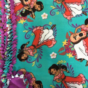 LARGE Elena of Avalor Handmade Fleece Tie Blanket | 55x65 | Elena Bedding | Elena Home Decor | Elena Christmas Gift | Elena Bedroom